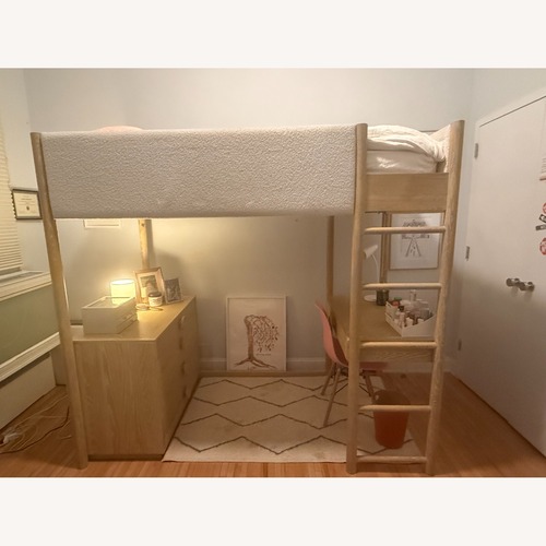 Used West Elm Natural Wood Bunk Bed for sale on AptDeco