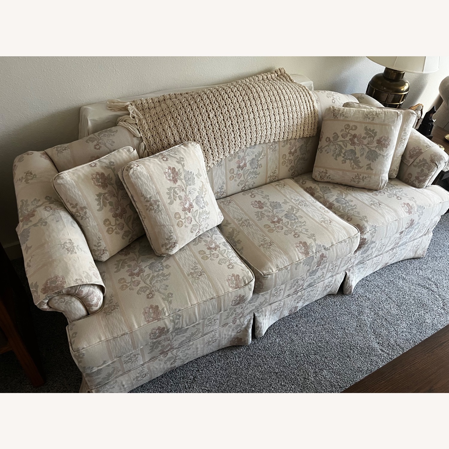 Vintage/Antique Fabric 3+ Seater Sofa - image-2