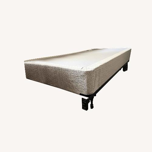 Used Metal Twin Bed Frame + White Wood Box for sale on AptDeco