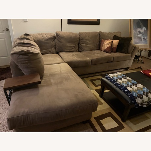 Used Klaussner Furniture Light Brown 2 Piece Sectional for sale on AptDeco