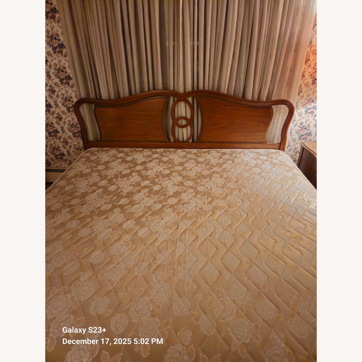 Vintage French Provincial King Headboard & frame - image-6