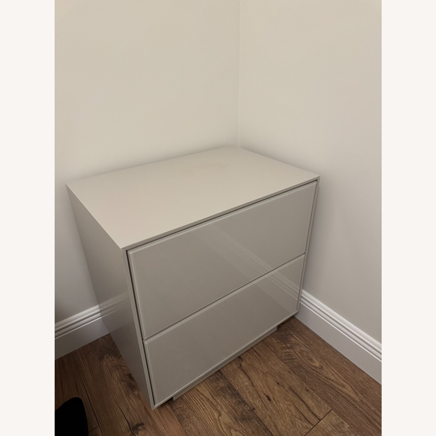 West Elm Emilia Light Gray Nightstands - image-3