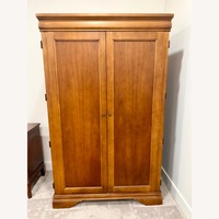 Solid Wood Armoire with Fold-Out Desk