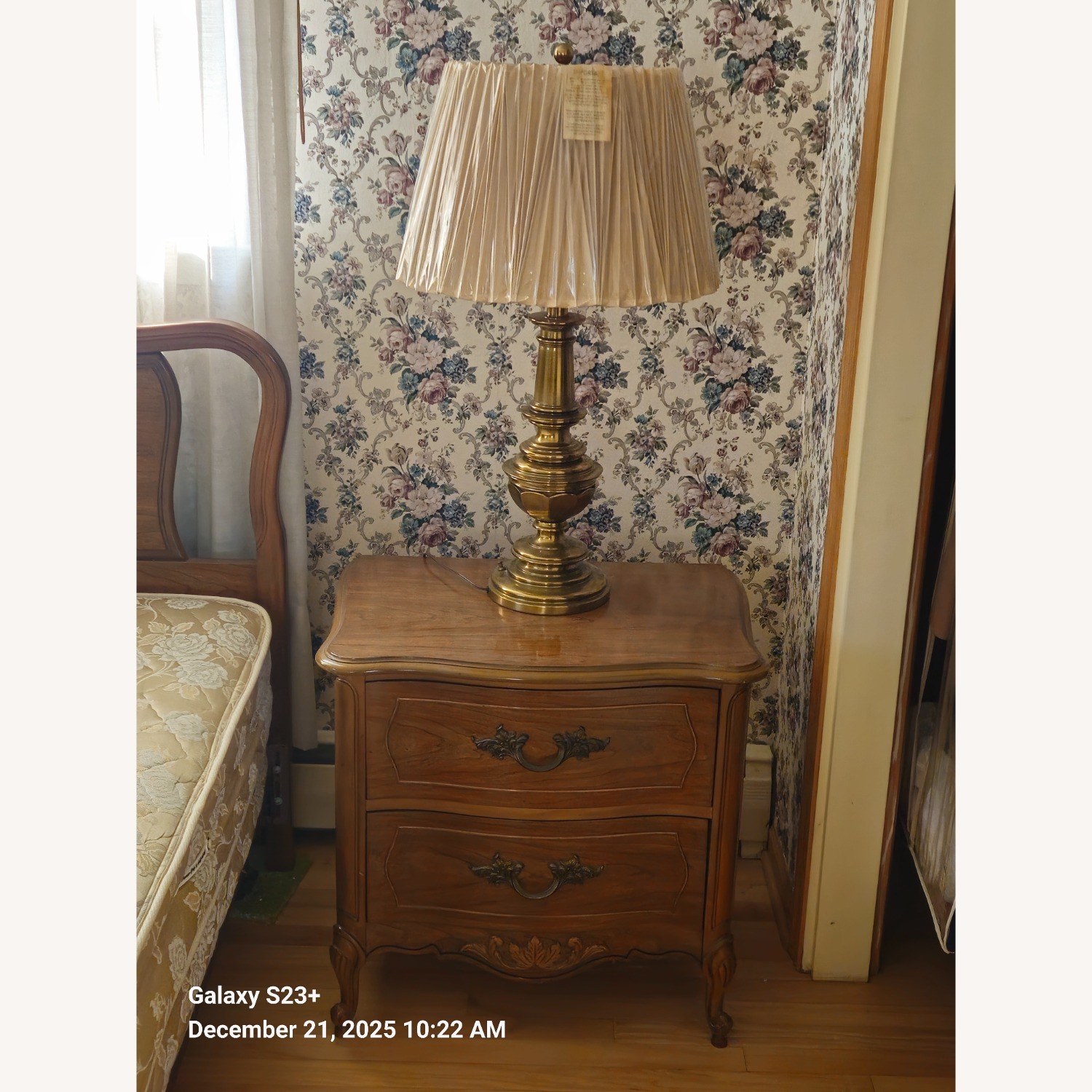 Set (2) Vintage French Provincial Wood Nightstands - image-2