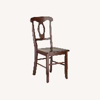 Pair of Dark Brown Wood Dining Chairs