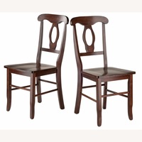 Pair of Dark Brown Wood Dining Chairs