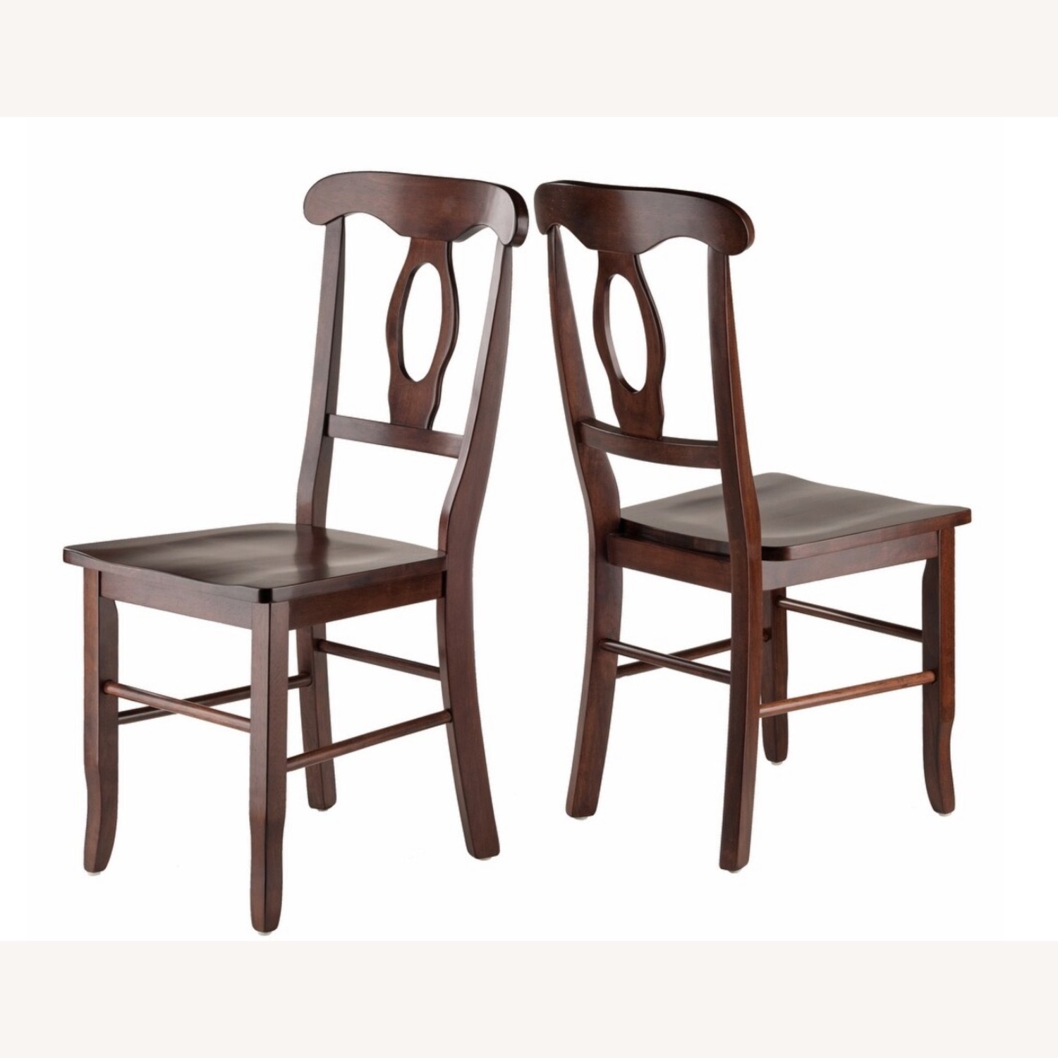 Pair of Dark Brown Wood Dining Chairs - image-2