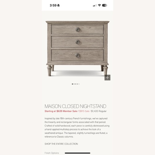 Used Restoration Hardware Maison Closed Nightstand for sale on AptDeco