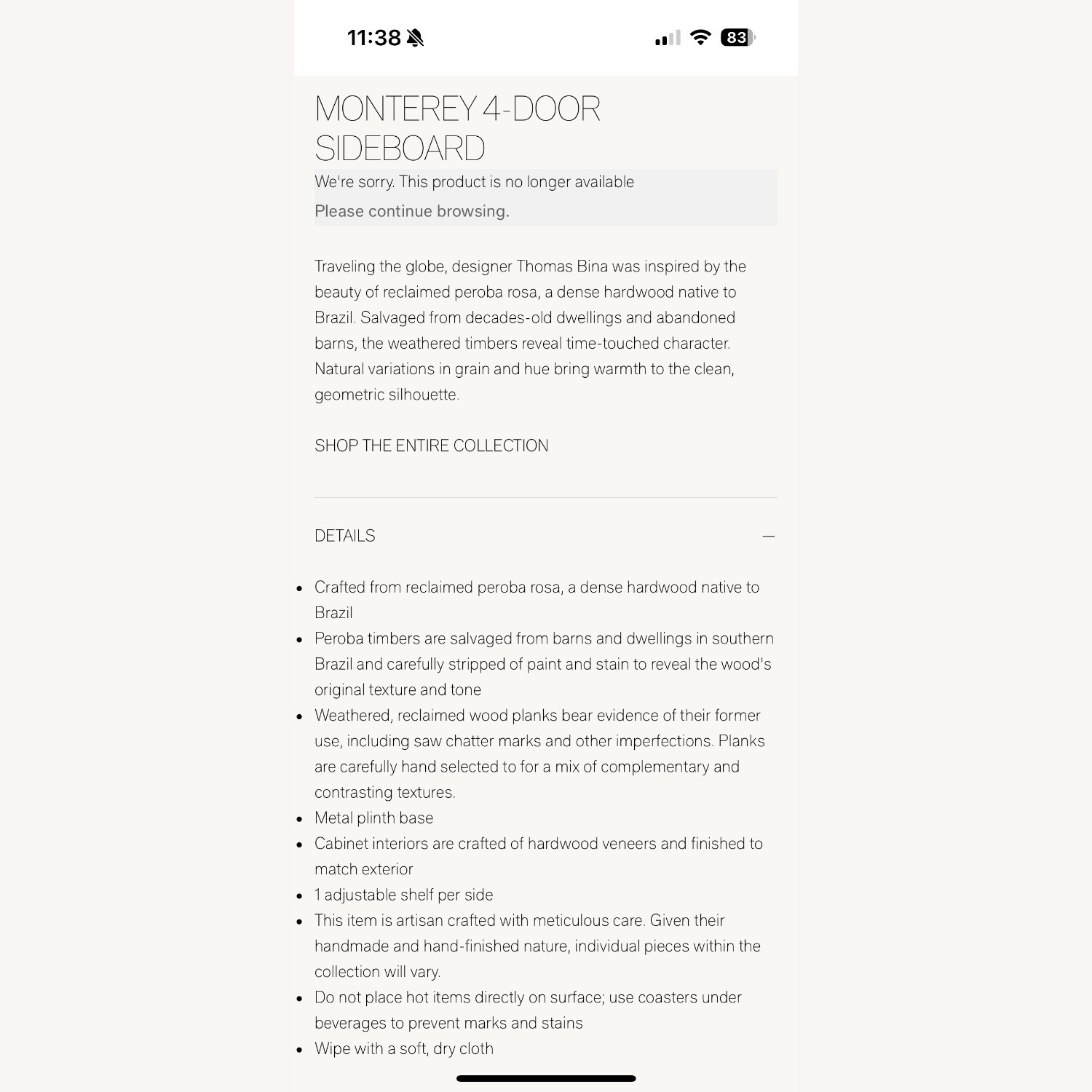 Restoration Hardware Dark Gray Monterey 4-Door Sideboard - image-9