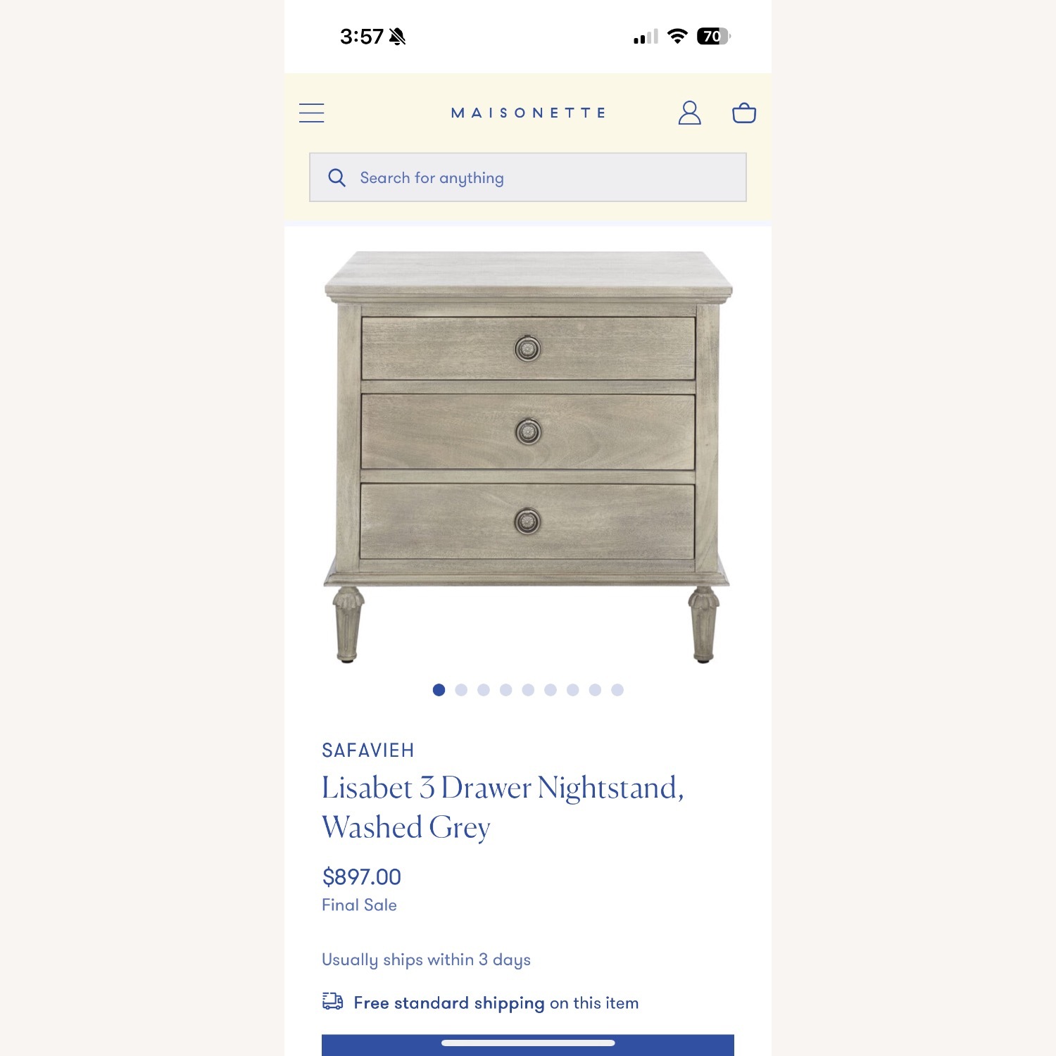 Restoration Hardware Maison Closed Nightstand - image-6