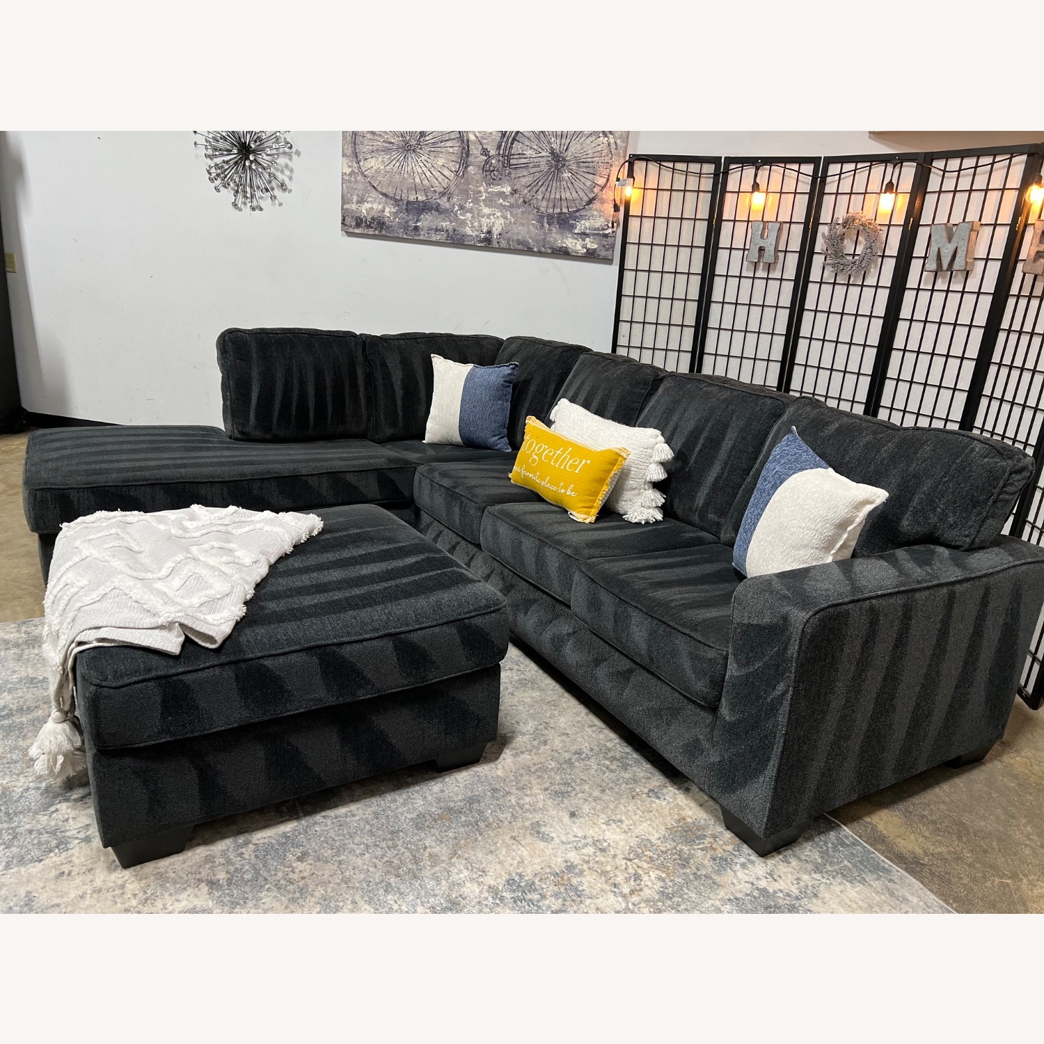 Ashley Furniture Blue 3+ Piece Sectional - image-4