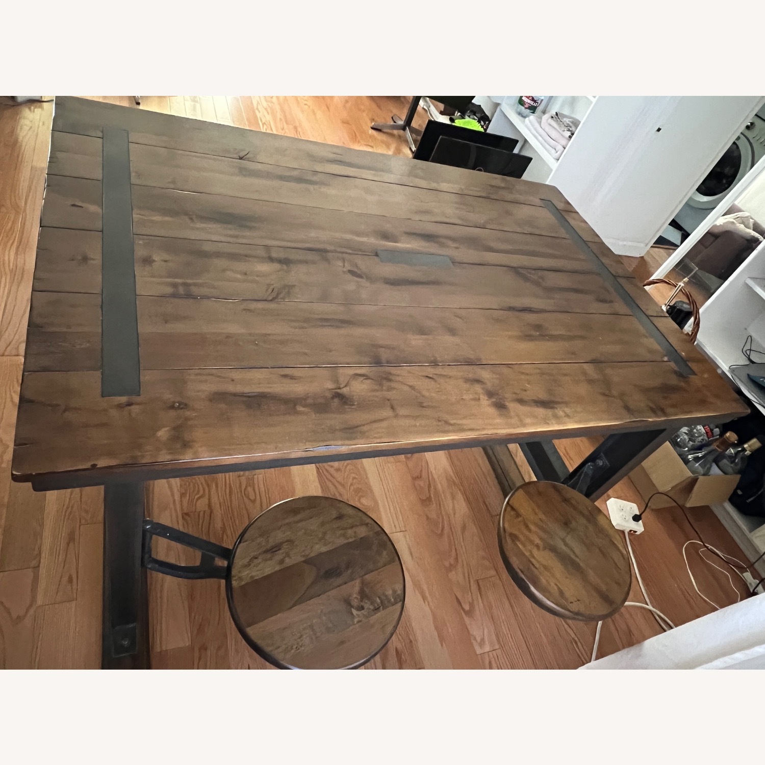 World Market Dark Brown Wood Dining Table - image-4