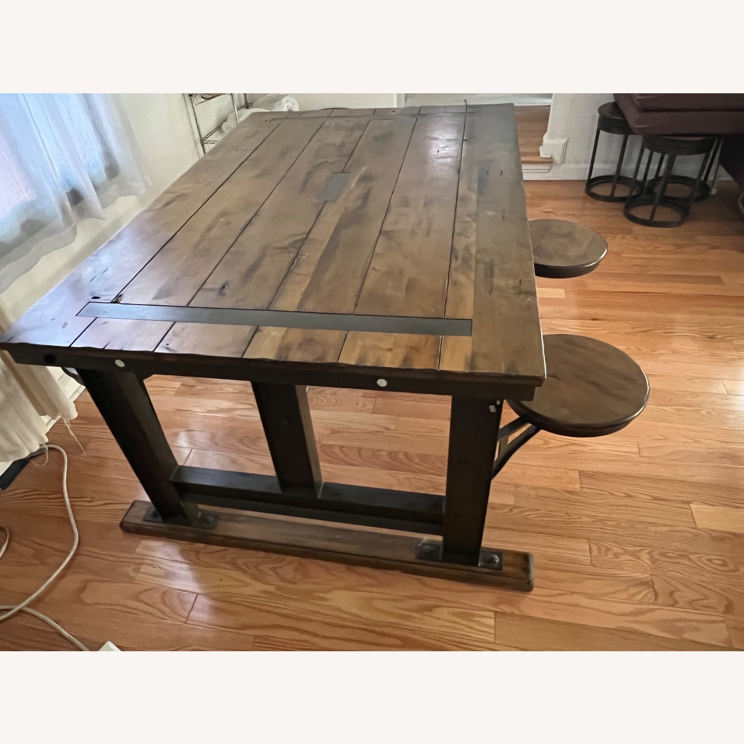 World Market Dark Brown Wood Dining Table - image-3