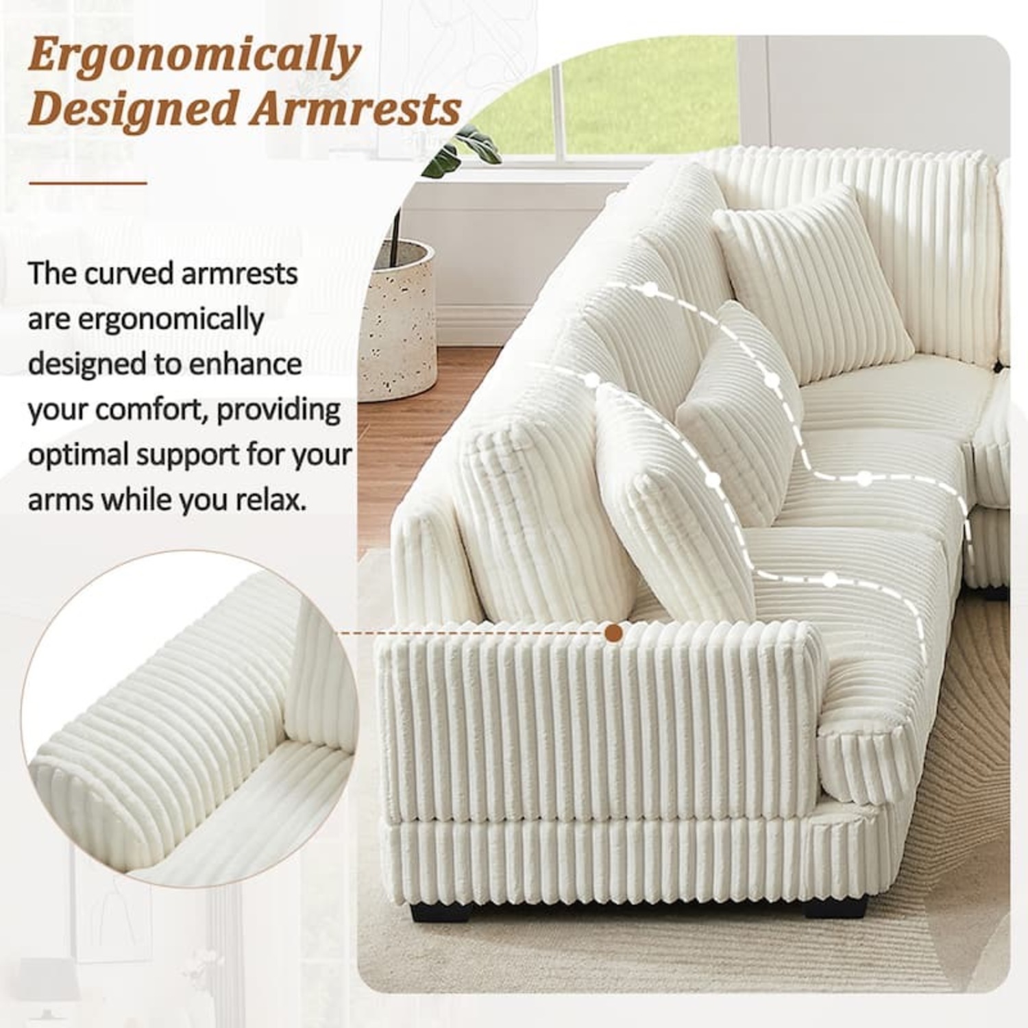 Overstock White 3+ Seater Sofa - image-3