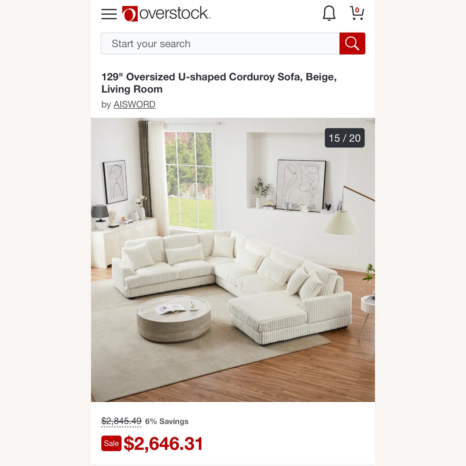 Overstock White 3+ Seater Sofa - image-4