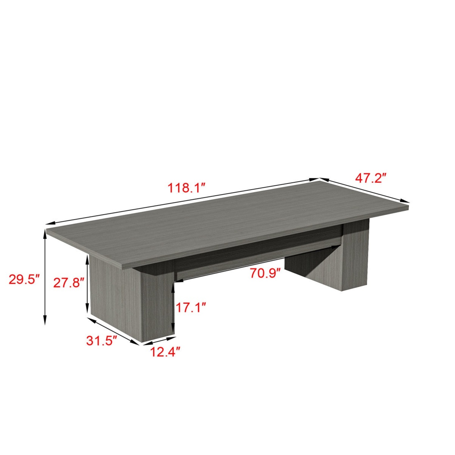 AGOTENI Light Gray Dining Table - image-2