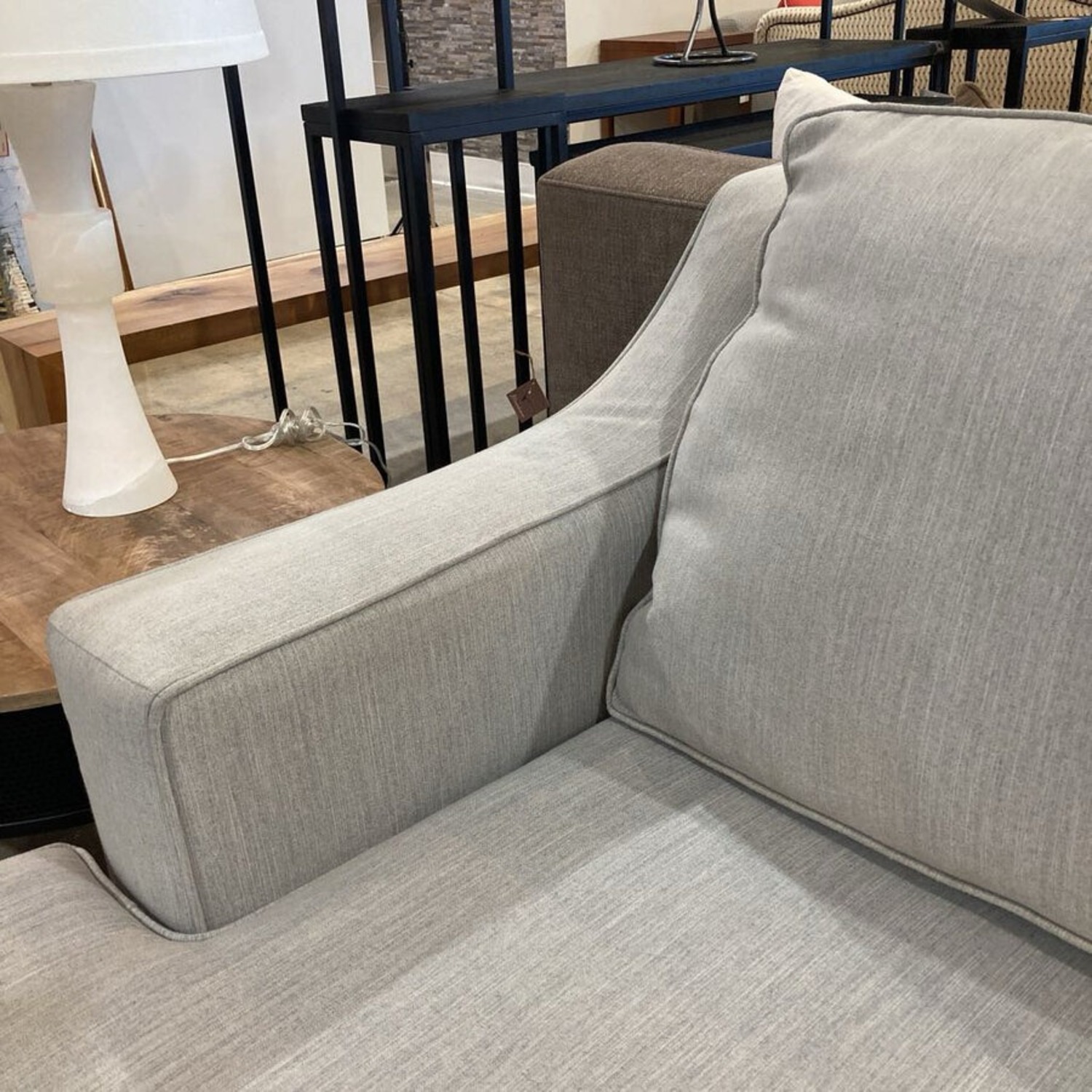 Canvas Slope Arm Loveseat Grey - image-4