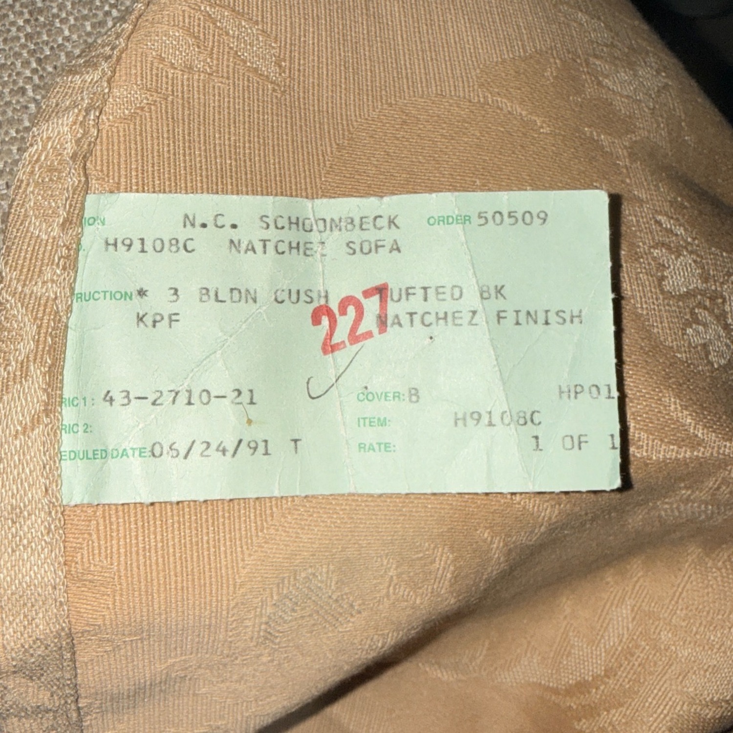 Henredon Schoonbeck Natural Fabric 3+ Seater Sofa - image-7