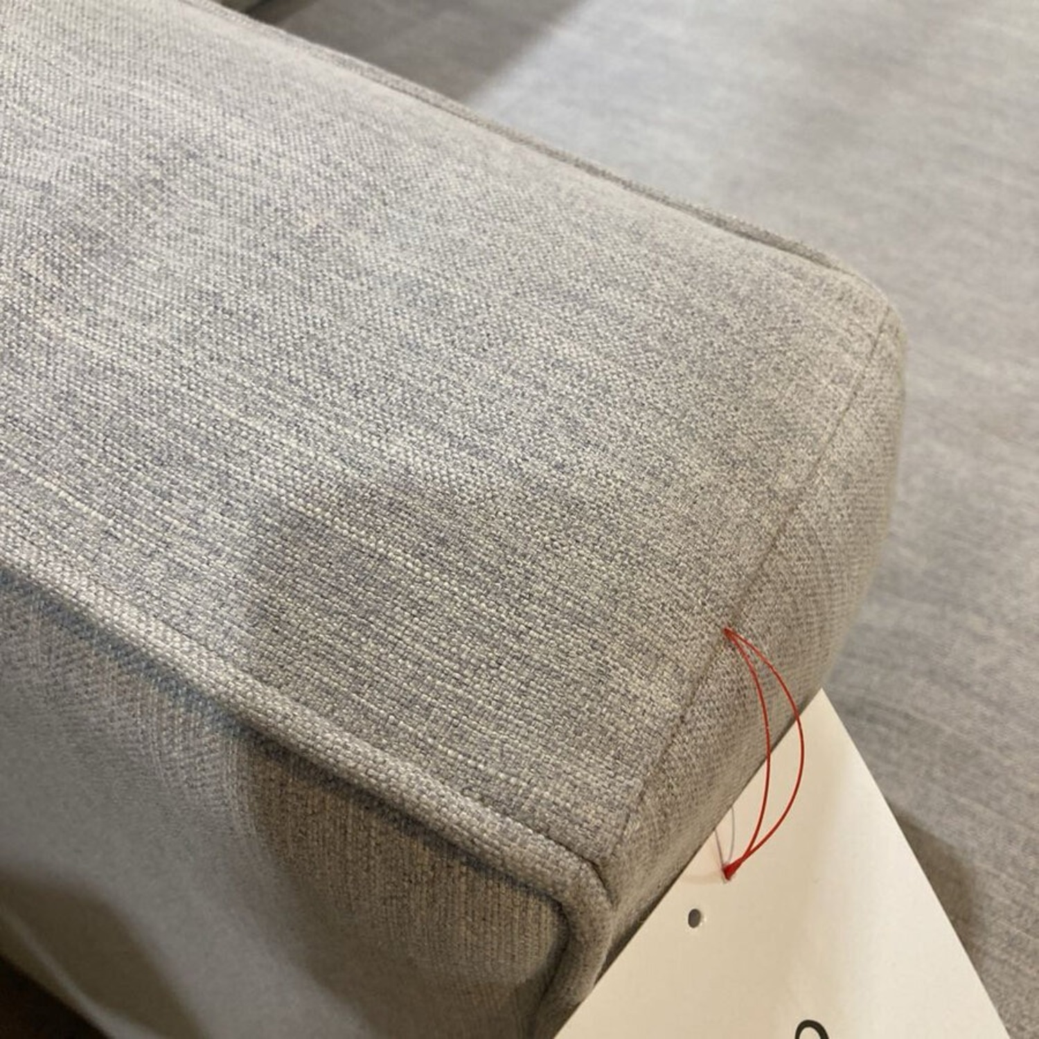 Canvas Slope Arm 3-Seat Sofa Grey - image-7