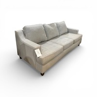 Canvas Slope Arm 3-Seat Sofa Grey