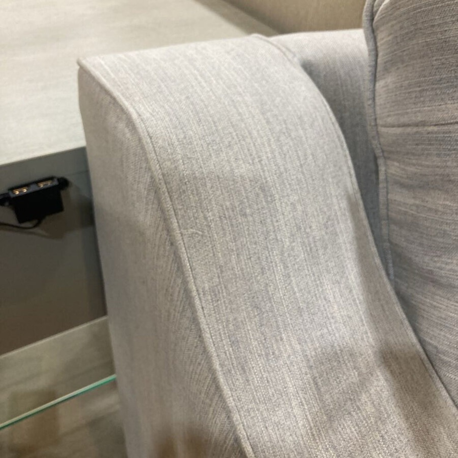 Canvas Slope Arm 3-Seat Sofa Grey - image-8