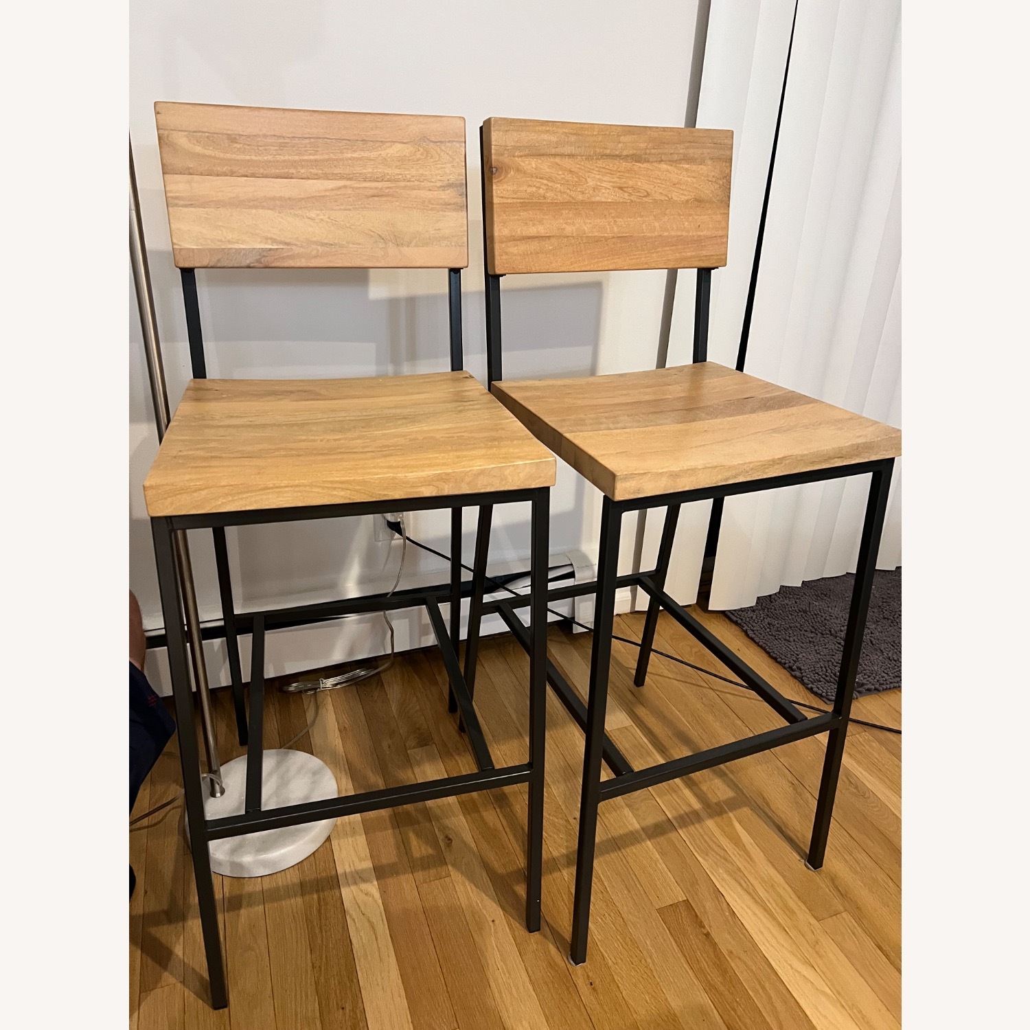 West Elm Rustic Natural Wood Stools - image-3