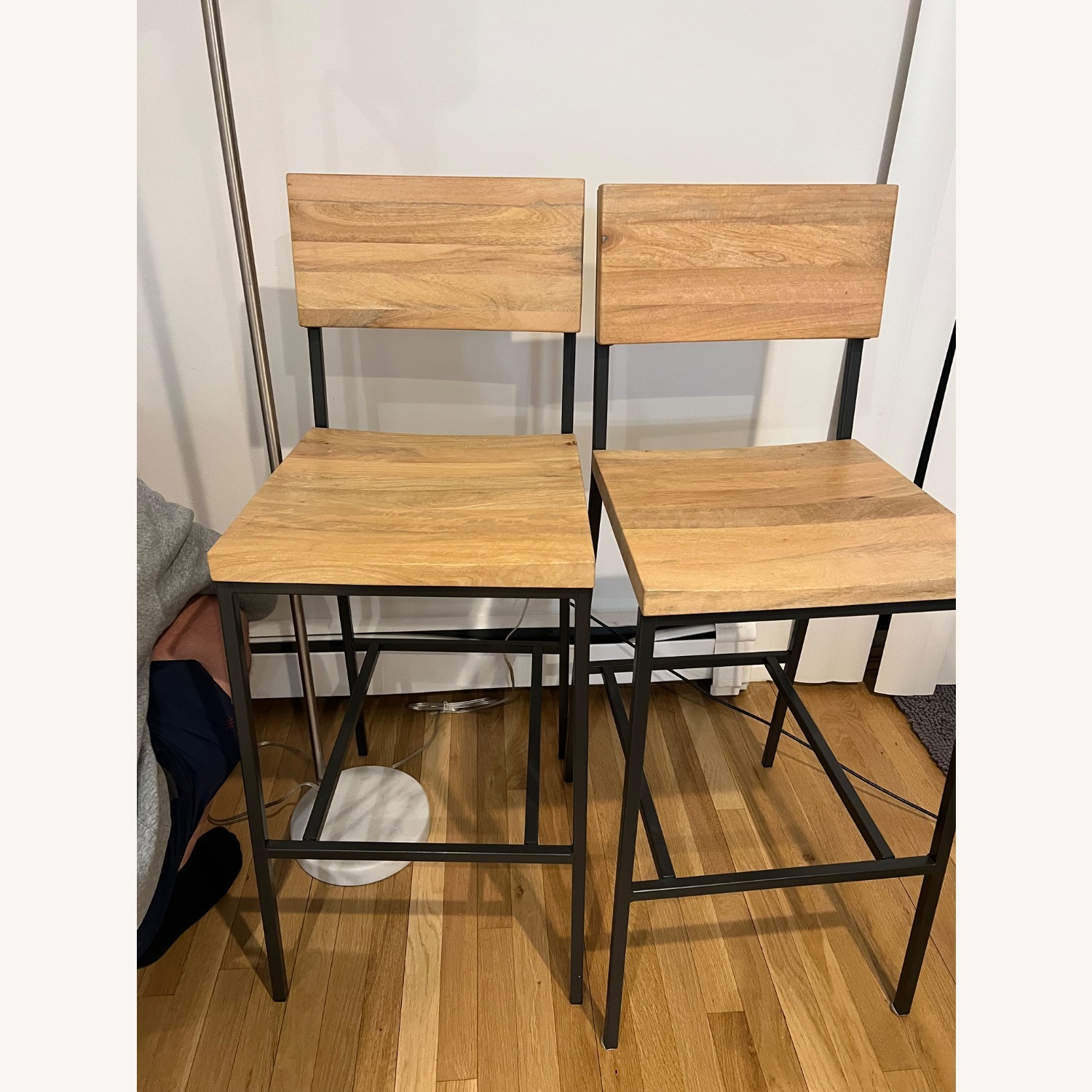 West Elm Rustic Natural Wood Stools - image-2