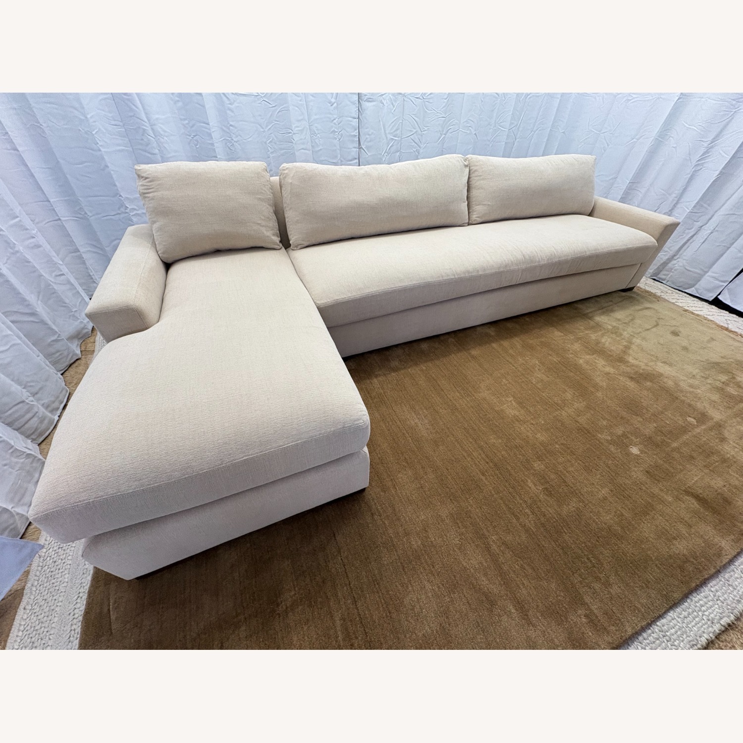 Restoration Hardware Maxwell Left-Arm Bench-Cushion Chaise Sectional - image-3