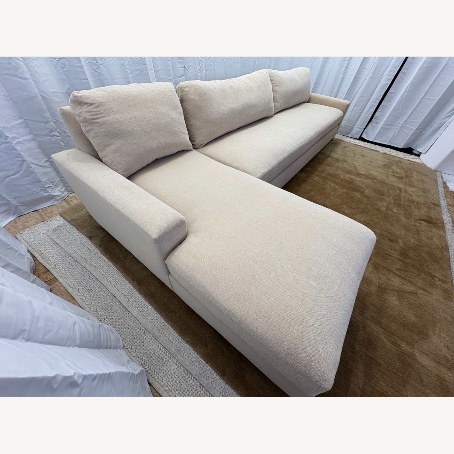Restoration Hardware Maxwell Left-Arm Bench-Cushion Chaise Sectional - image-12