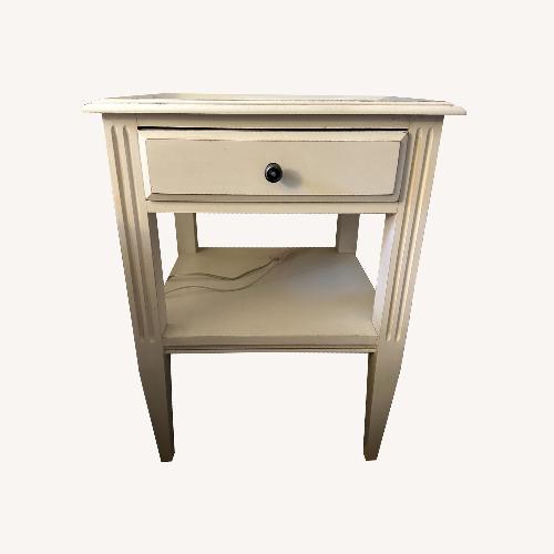 Used Ethan Allen White Wood Nightstand for sale on AptDeco