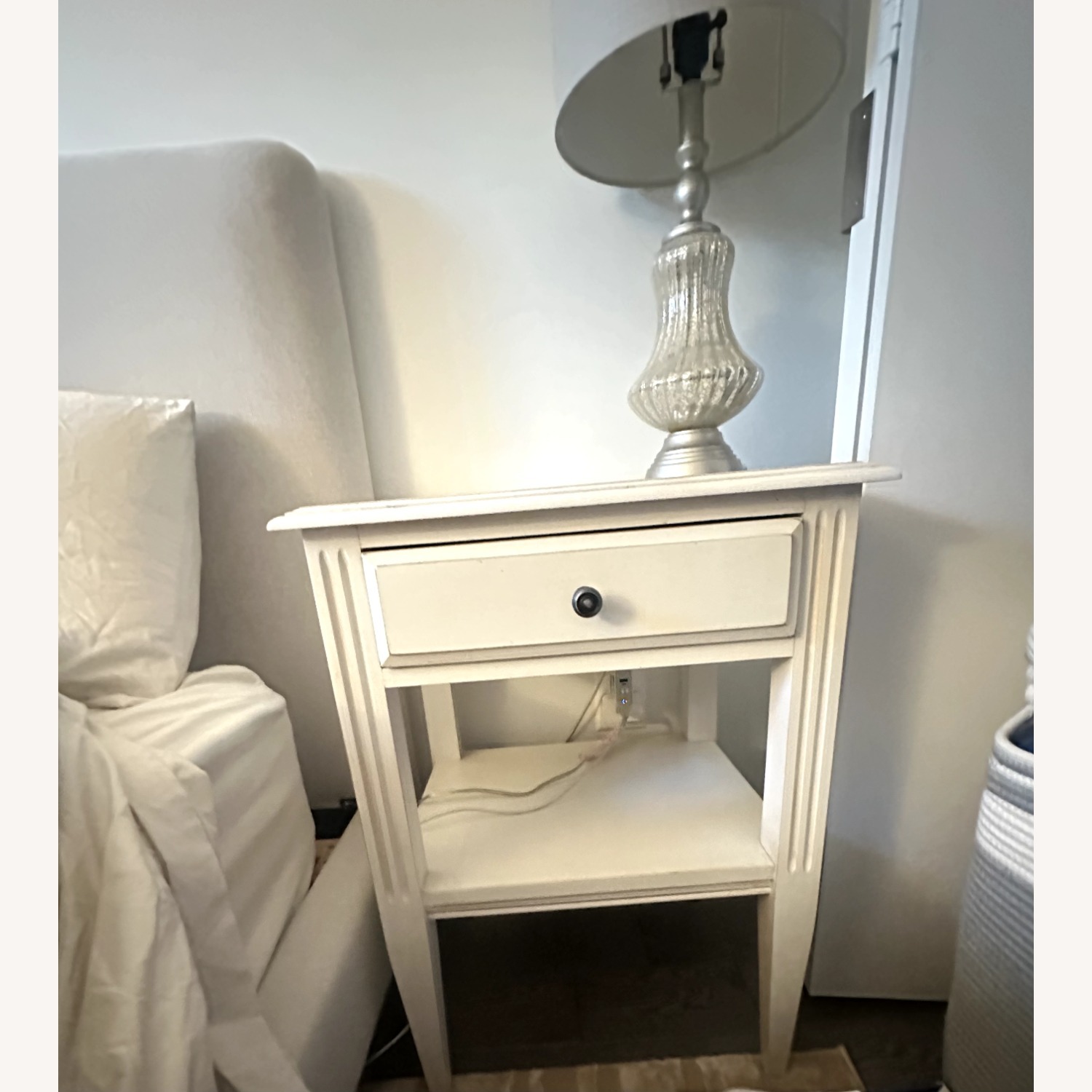 Ethan Allen White Wood Nightstand - image-2