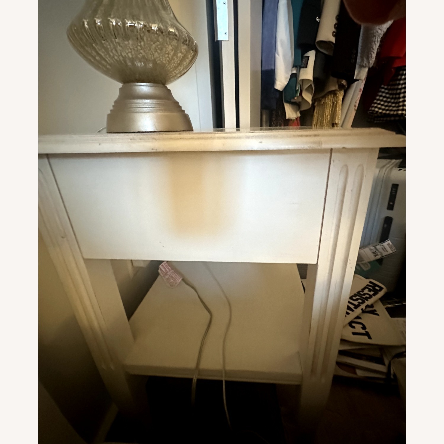 Ethan Allen White Wood Nightstand - image-3