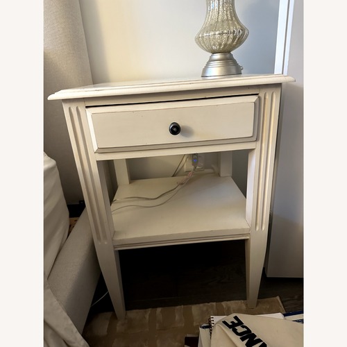 Used Ethan Allen White Wood Nightstand for sale on AptDeco