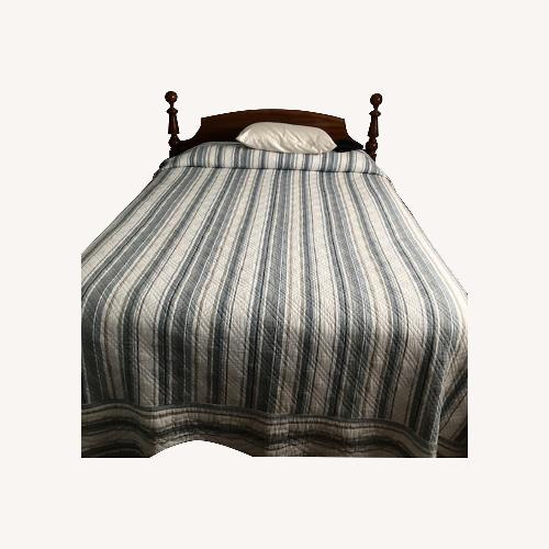 Used Vintage/Antique Dark Brown Wood Queen Bed for sale on AptDeco