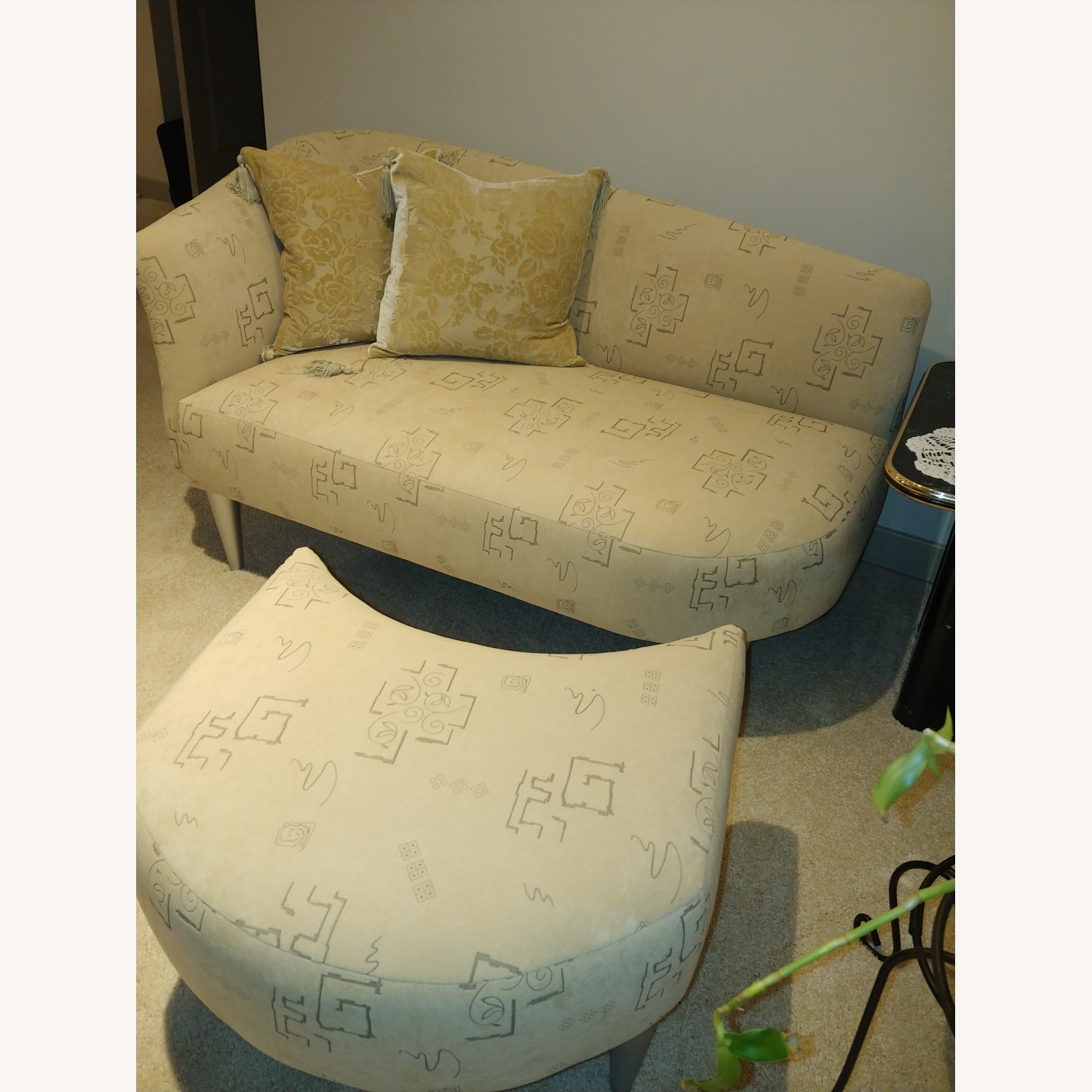 Quebec 59 Furniture Natural Fabric Chaise Lounge - image-2