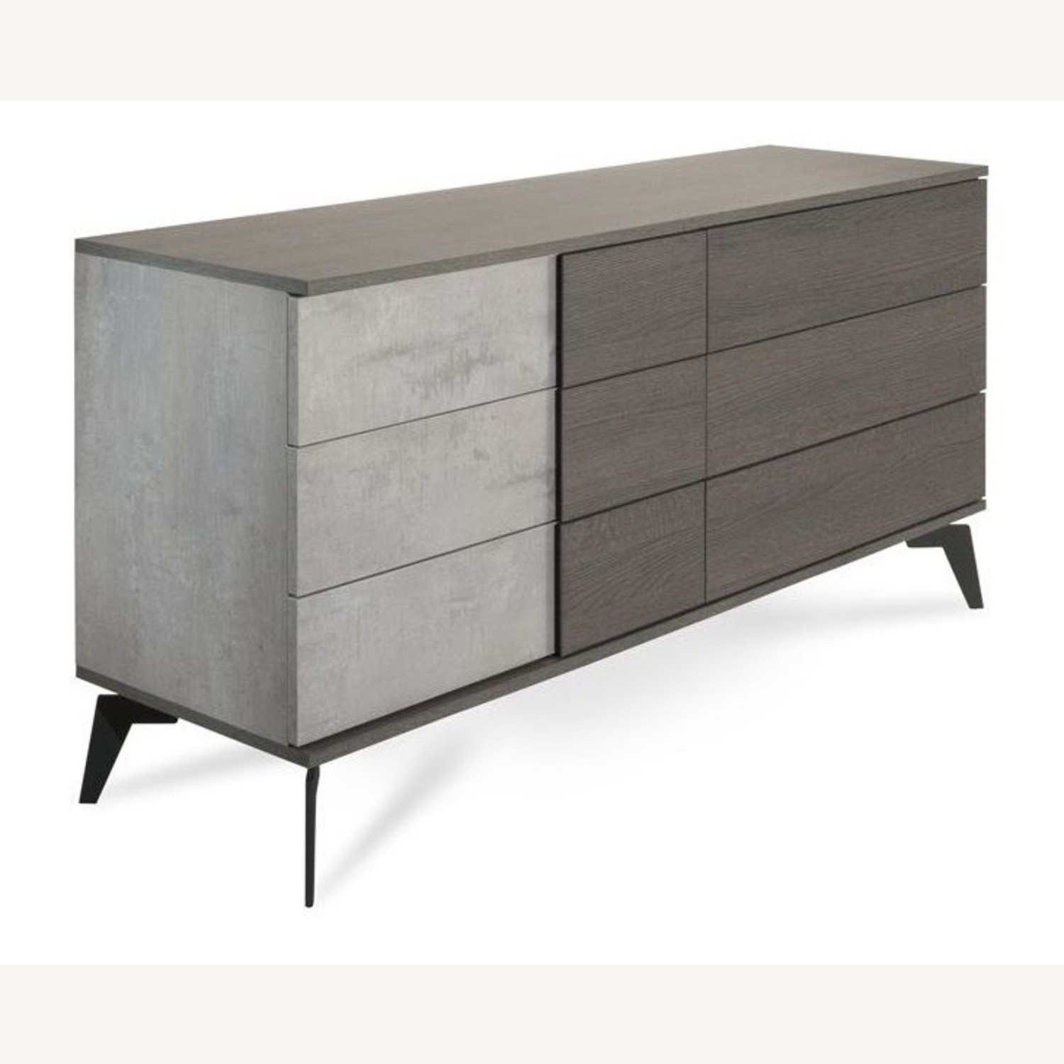 Modern Miami Walnut Wood + Faux Concrete Dresser - image-2