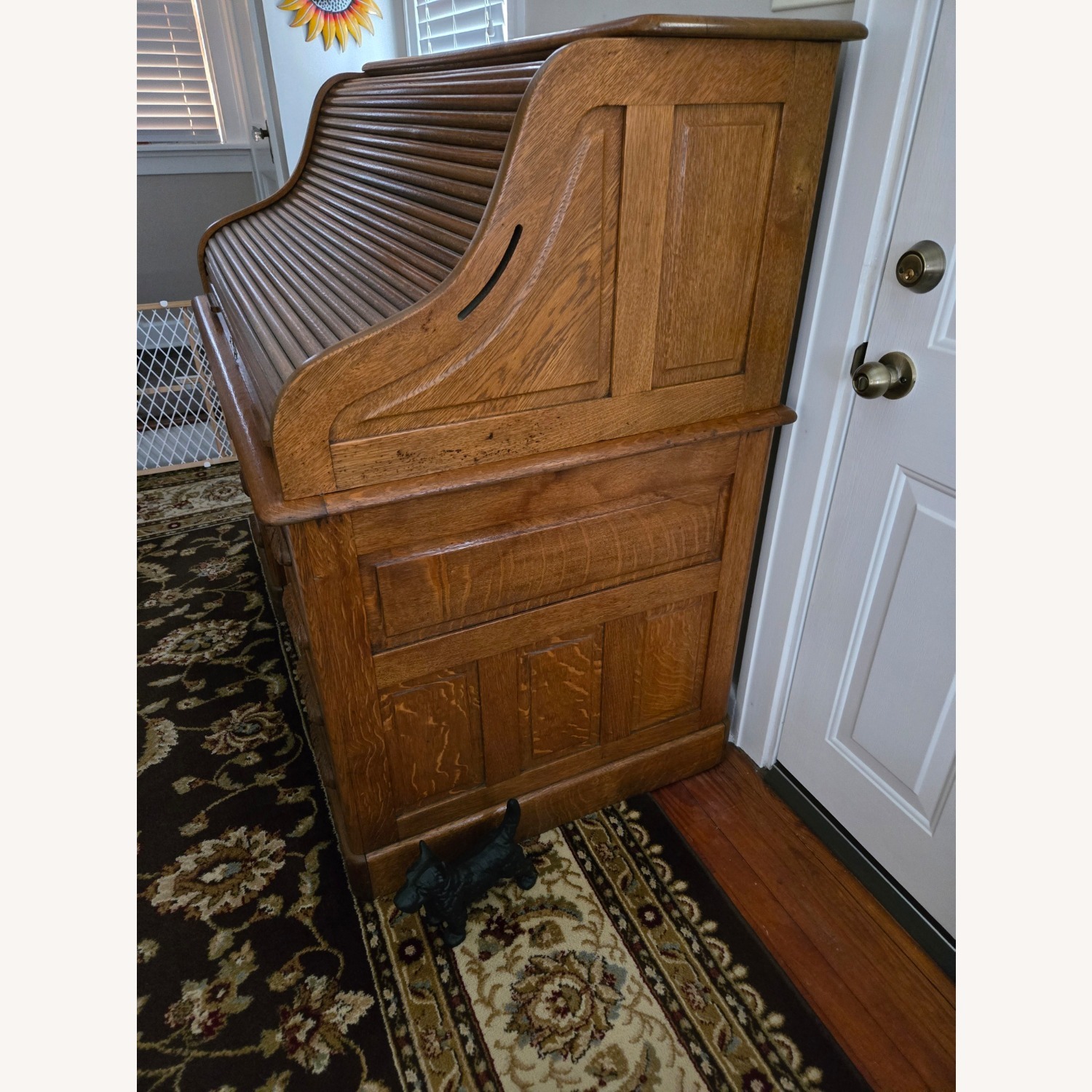Vintage/Antique Dark Brown Wood Desk - image-1