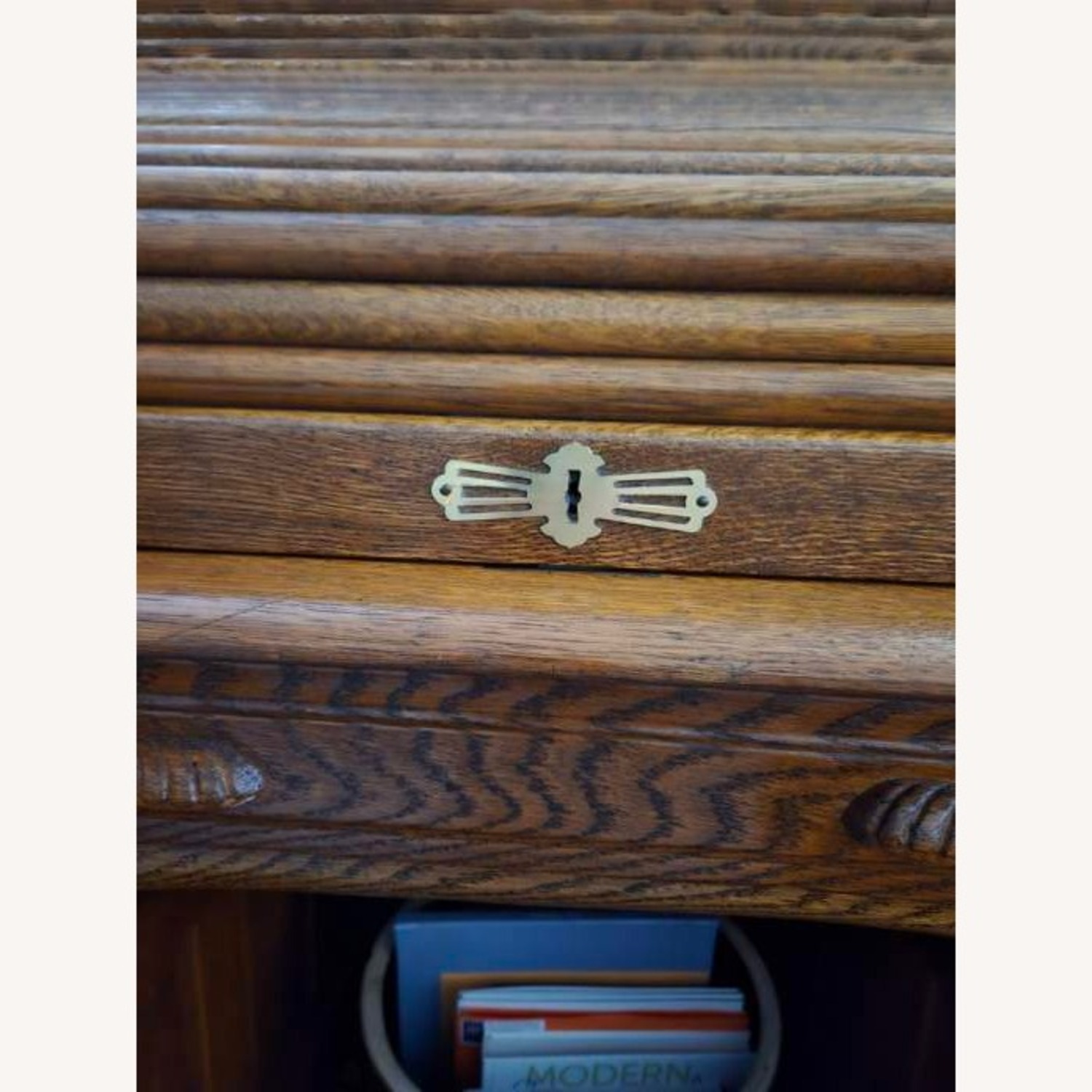 Vintage/Antique Dark Brown Wood Desk - image-5