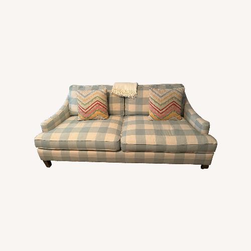 Used Ballard Designs Blue Fabric 3+ Seater Sofa for sale on AptDeco