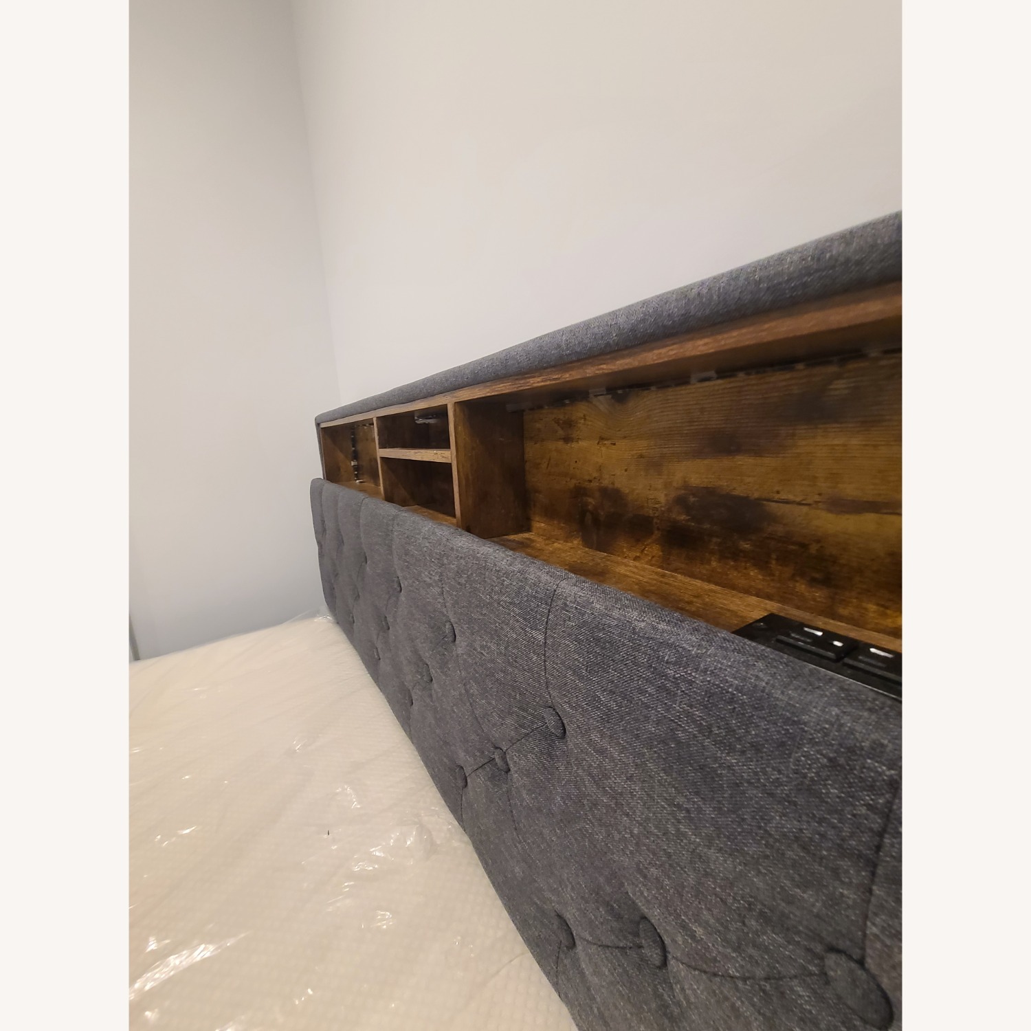 Dark Gray Fabric Full Bed - image-4