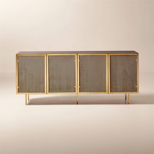 Used CB2 Trace 71" Brass Wire Mesh Credenza for sale on AptDeco