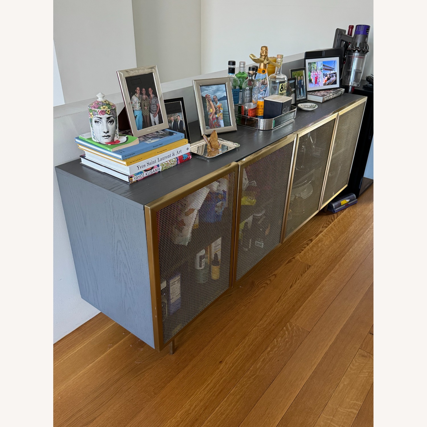 CB2 Trace 71" Brass Wire Mesh Credenza - image-3