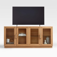 Crate & Barrel Calypso 72" Natural Wood Storage Media Console
