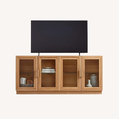 Used Crate & Barrel Calypso 72" Natural Wood Storage Media Console for sale on AptDeco
