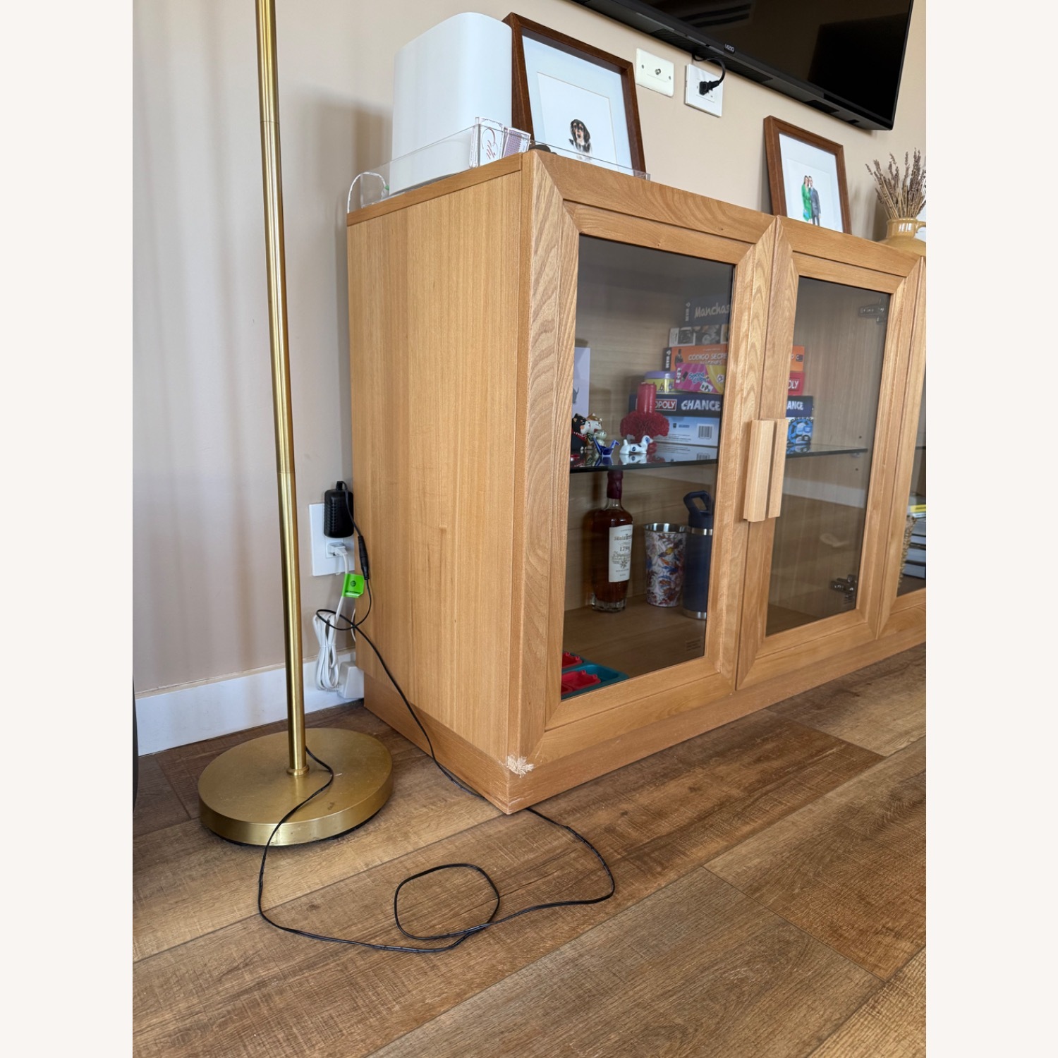 Crate & Barrel Calypso 72" Natural Wood Storage Media Console - image-3