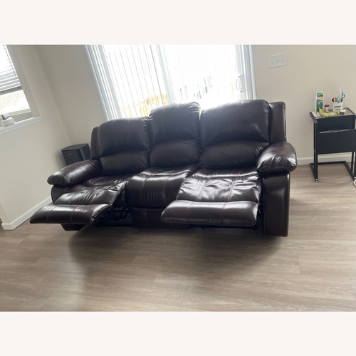 Used Dark Brown Leather Couch for sale on AptDeco