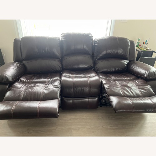 Used Dark Brown Leather Couch for sale on AptDeco