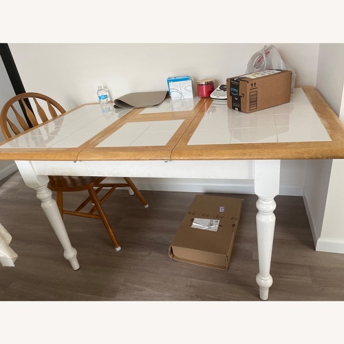 Used Vintage/Antique Finds White Wood Dining Table for sale on AptDeco