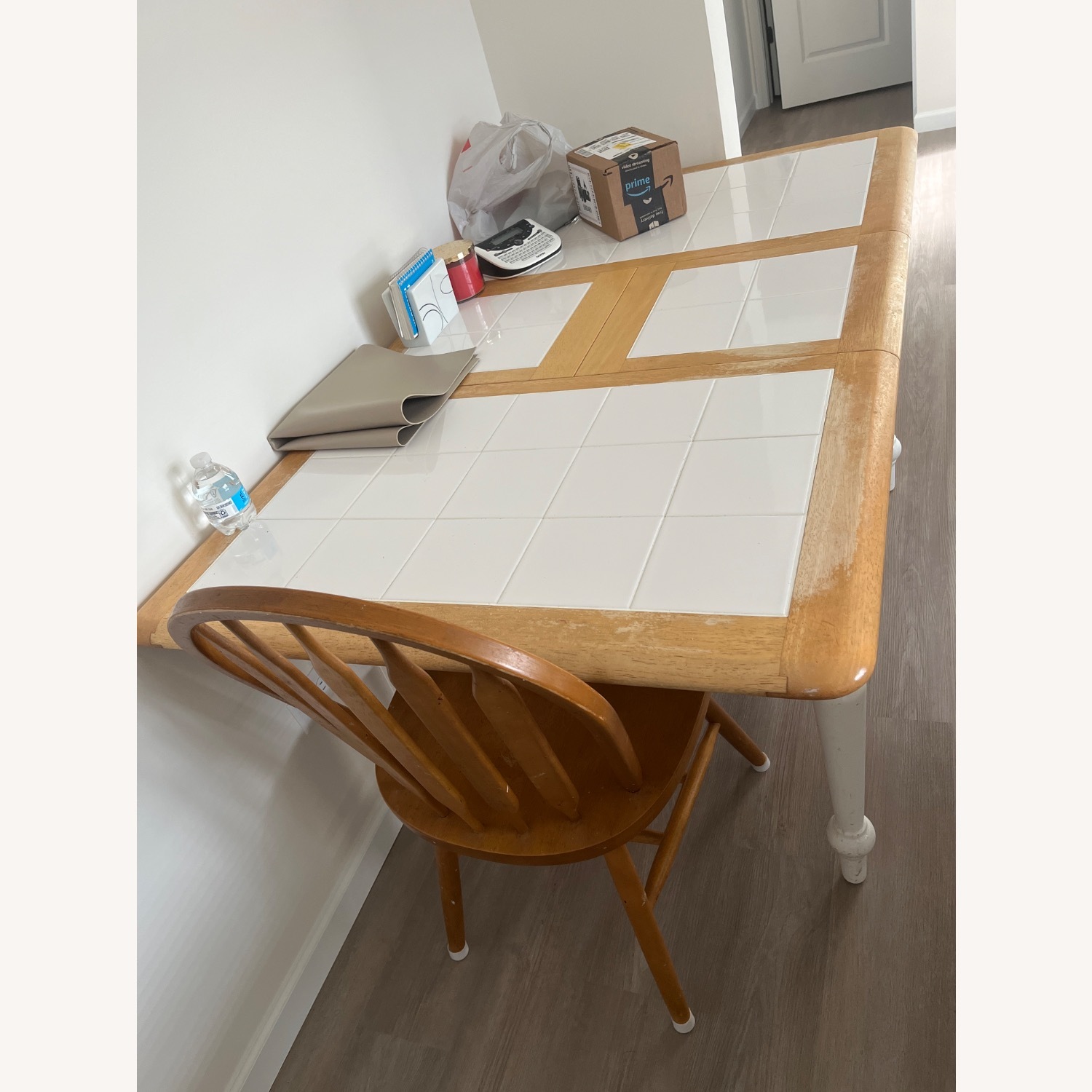 Vintage/Antique Finds White Wood Dining Table - image-2