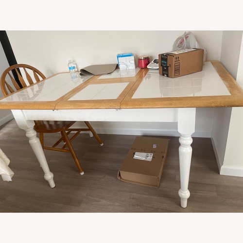 Used Vintage/Antique Finds White Wood Dining Table for sale on AptDeco